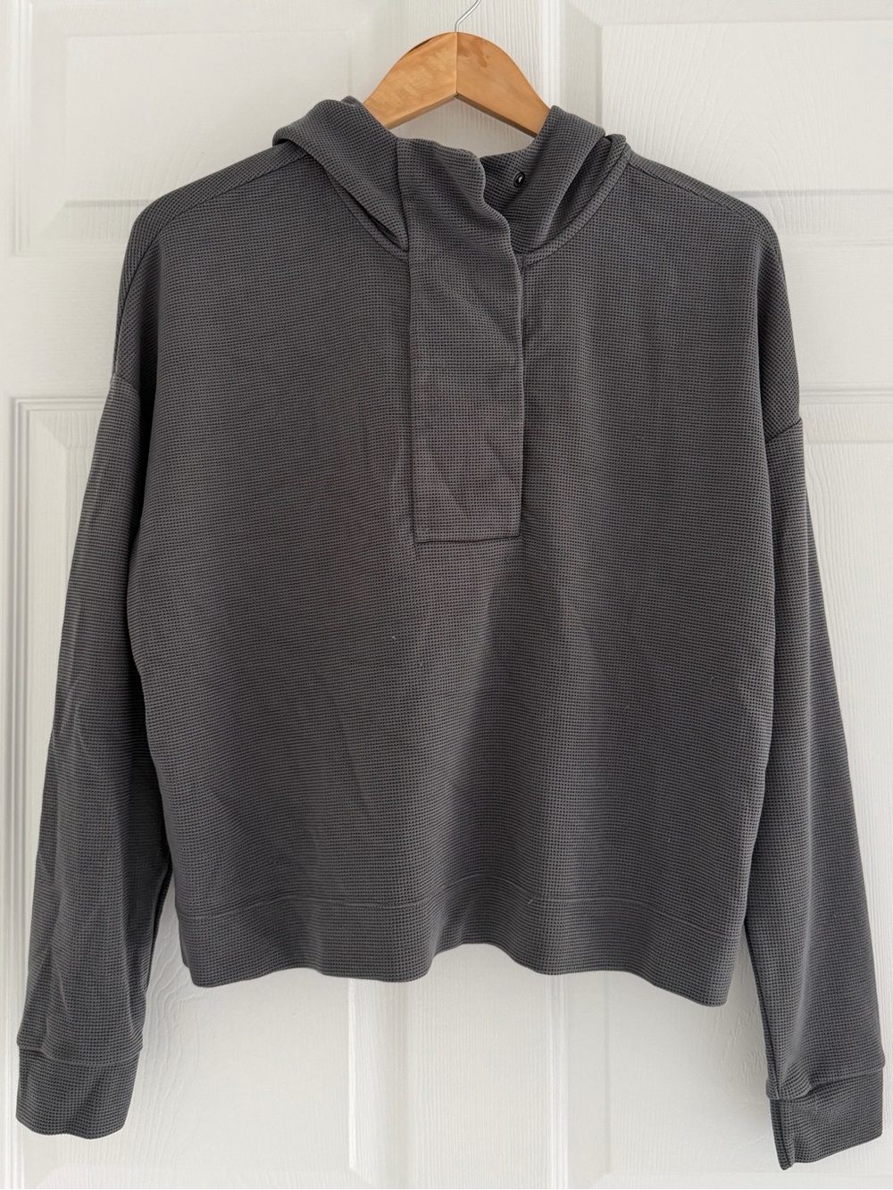 Womens Vuori Gray Hooded Pullover Sweater